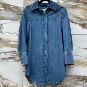 COS oversized denim mini shirt dress size 2